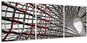 Tablou cu construcție din fier (cu ceas) (90x30 cm)