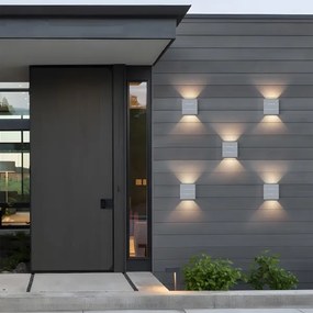 Brilagi - Aplică LED de exterior DOUBLERAY LINE, 6W, 230V, albă, IP54