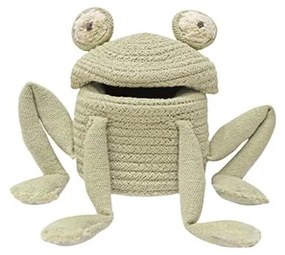 Coș de jucării pentru copii verde din material textil ø 15x15 cm Mini Fred the Frog – Lorena Canals