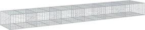 vidaXL Coș gabion cu capac, 600x100x50 cm, fier galvanizat