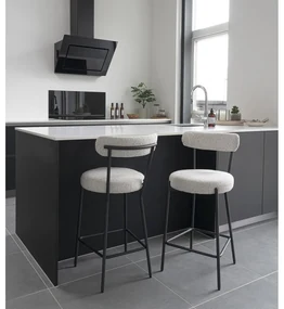 Scaun de bar alb (înălțime șezut 65 cm) Badalona – House Nordic