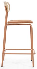 Scaun de bar Skoladin lemn de frasin teracota 95 cm