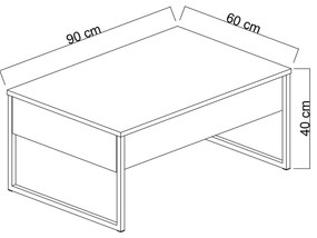 Măsuță de cafea Luna 1 (nuc + auriu). 1073441