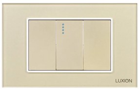 Intrerupator Simplu Cap Scara Mecanic 1M si 2 Taste False LUXION cu Rama din Sticla, Standard Italian, 3M