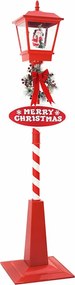 vidaXL Lampă de stradă de Crăciun cu felinar Roșu 40,5x40,5x180cm