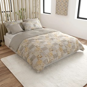 Lenjerie de pat din bumbac Renforce PATCHWORK bej Dimensiune lenjerie de pat: 70 x 90 cm | 140 x 200 cm
