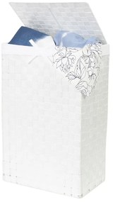 Coș de rufe cu capac Compactor Laundry Linen, înălțime 60 cm, alb