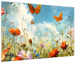 Tablou - Fluturi pe pajiștea de vară (90x60 cm)