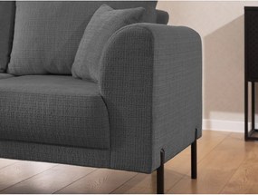 Colțar gri închis cu tapițerie din chenille (cu colț pe partea stângă/în formă de ”L”) Mauris – Ropez