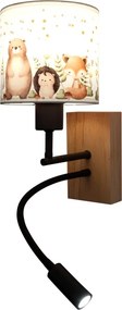 Brilagi - Lampă LED flexibilă BOBO WOOD 1xE27/25W/230V + LED/3W stejar/negru/alb/model animal.