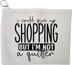 Portfard Cosmetice tip Plic, model I could give my shopping, 23x18 cm, Alb, BEKZ®