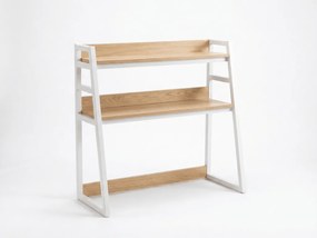 Polita de masa VERTEX 90x95 cm, alba / decor stejar