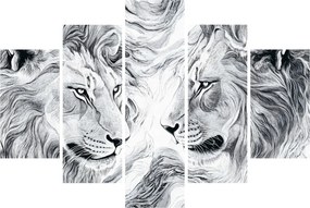 Tablou - Capete de lei desenate (150x105 cm)