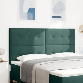 vidaXL Tăblie pat capitonată cu nasturi, verde închis, 180 cm, catifea