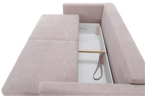Canapea extensibila, roz antic textil Queens, AURELIA