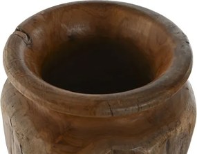 Vază decorativă, stil natural rustic, culoare natur, din lemn de tec, „Teak”