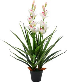 vidaXL Plantă artificială Orhidee Cymbidium cu ghiveci 100 cm verde