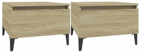 vidaXL Mese laterale 2 buc. stejar sonoma 50x46x35 cm lemn compozit