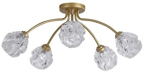 Lustra aplicata 5 becuri metal auriu Astral