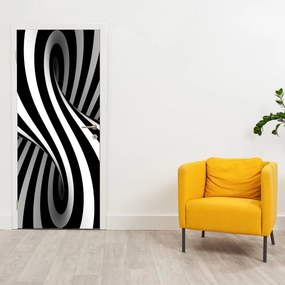Fototapet pentru ușă - Abstracție cu dungi de zebră (95x205cm)