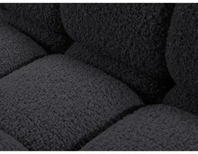 Colțar modular gri antracit cu tapițerie din țesătură bouclé (cu colț pe partea dreaptă) Bellis – Micadoni Home