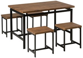 Set de sufragerie Arue (pentru 4 persoane) (negru). 1010084