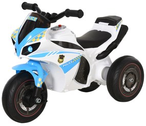 HOMCOM Motocicletă pentru Copii 18-36 Luni cu 3 Roți, Muzică și Faruri, 74x39x48 cm, Albastru Deschis | Aosom Romania