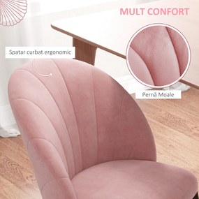 HOMCOM Set 2 Scaune Tapițate cu Design Nordic și Ergonomic, Scaune Bucatarie și Living din Catifea, 52x54x79 cm, Roz | Aosom Romania