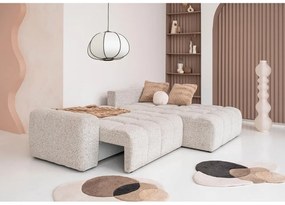 Colțar modular bej extensibil/cu spațiu de depozitare (cu colț pe partea dreaptă) Lulu – Miuform