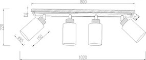 Globo 15977-4 - Spoturi ROWENA 4xE27/60W/230V stejar/alb
