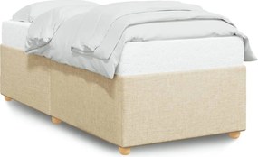 vidaXL Cadru de pat fără saltea cremă 90x200 cm țesătură