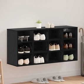 vidaXL Dulap pentru pantofi Stejar negru 103x30x51 cm Lemn compozit