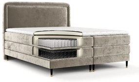 Pat boxspring maro deschis 200x200 cm Dove – Maison de Rêve