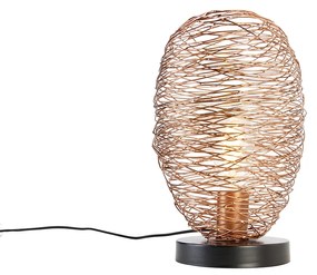 Lampă de masă de design din cupru cu negru 30 cm - Sarella