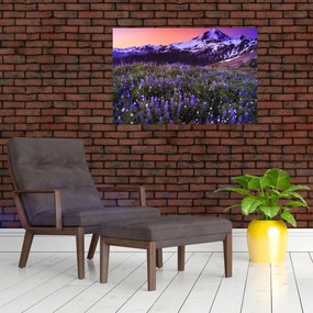 Tablou - Vulcan și flori (90x60 cm)