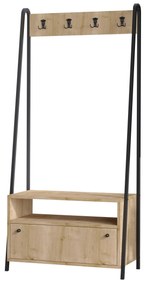 Set mobilier pentru hol Wednesday (Nuc + Negru). 1073481