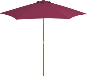 vidaXL Umbrelă de soare de exterior, stâlp lemn, roșu bordo, 270 cm