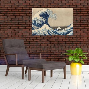 Tablou - Katsushika Hokusai, Under the Wave off Kanagawa, reproducere (90x60 cm)