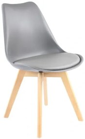 Scaune de sufragerie 4buc gri, stil scandinav Basic