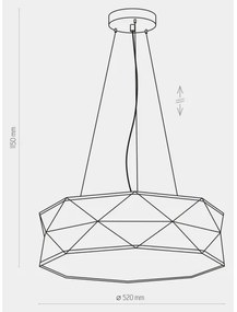 Lustră pe cablu KANTOOR 1xE27/15W/230V neagră