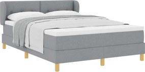 vidaXL Pat cu arcuri cu saltea Gri deschis 140 x 200 cm țesătură