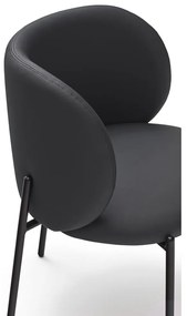 Set de scaune de sufragerie negru 2 buc. tapițat Mogi – Teulat