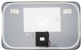 🪞 Oglindă LED cu Touch și Funcție Dezaburire – Ramă Negru, 130x80 cm, Model J187-13080 Smack