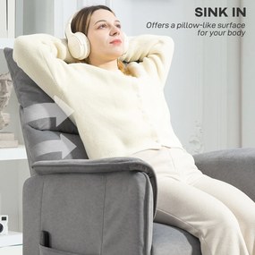 HOMCOM Fotoliu Reclinabil Electric pentru Living cu Suport pentru Picioare, Gri | Aosom Romania