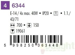 Lustra, Plafonier cu 4 spoturi Aurel 6344 RX