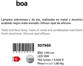 Veioza moderna LED neagra Boa
