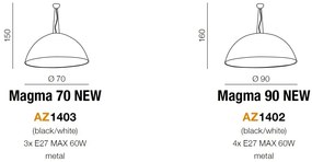 Lustra / Pendul metal design XXL 90CM MAGMA