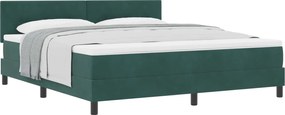 vidaXL Pat cu arcuri cu saltea Verde închis 180 x 200 cm Catifea