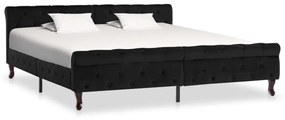 Cadru de pat, negru, 180 x 200 cm, catifea Negru, 180 x 200 cm