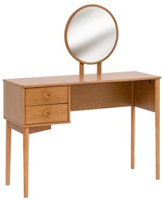 Masuta de toaleta cu oglinda rotunda CHARLIE, 110 x 42 x 126 cm
